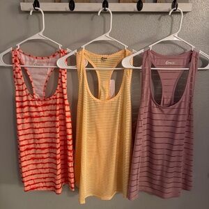 ZYIA Striped Tank Tops - Red, Yellow, Purple